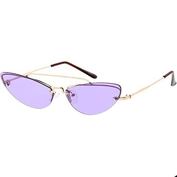 Pack of 12 CAT EYE w TOP METAL BRIDGE Sunglasses