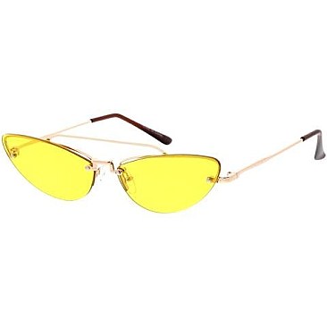 Pack of 12 CAT EYE w TOP METAL BRIDGE Sunglasses