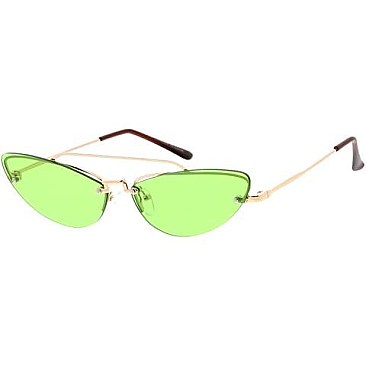 Pack of 12 CAT EYE w TOP METAL BRIDGE Sunglasses