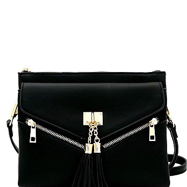 Tassel Accent Multi-Compartment Shoulder Bag MH-EM4174