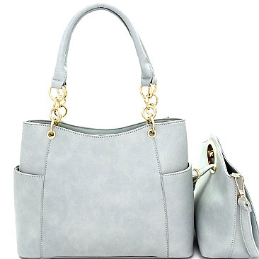 ES1800-LP Handle Accent Satchel 2 in 1 Chain Tote Value SET