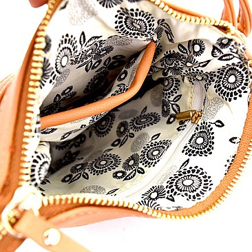 ES2223-LP Laser-cut Detail Multi Pocket Organizer Fashion Cross Body