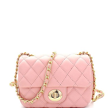 Quilted Turn-Lock Chain Cross Body Shoulder Bag MH-ES2242