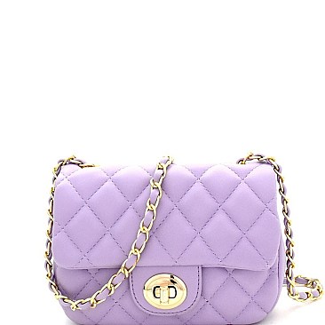 Quilted Turn-Lock Chain Cross Body Shoulder Bag MH-ES2242