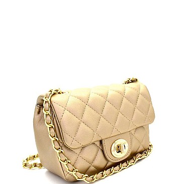 Quilted Turn-Lock Chain Cross Body Shoulder Bag MH-ES2242