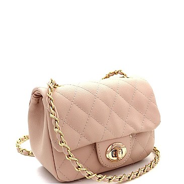 Elegant Quilted Turn-Lock Chain Cross Body Shoulder Bag MH-ES2242A
