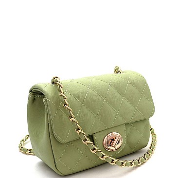 Elegant Quilted Turn-Lock Chain Cross Body Shoulder Bag MH-ES2242A