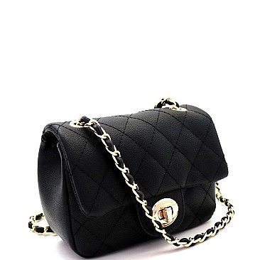 Elegant Quilted Turn-Lock Chain Cross Body Shoulder Bag MH-ES2242A