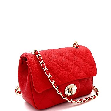 Elegant Quilted Turn-Lock Chain Cross Body Shoulder Bag MH-ES2242A