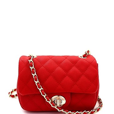 Elegant Quilted Turn-Lock Chain Cross Body Shoulder Bag MH-ES2242A