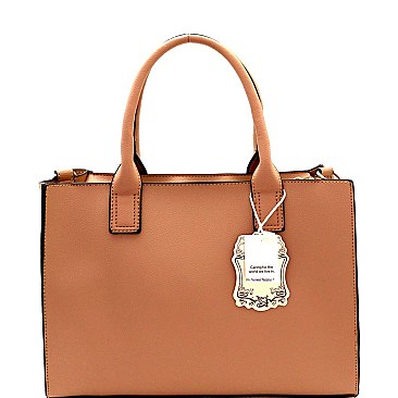 Front Zip Pocket Accent 2 in 1 Tote SET MH-ES3078