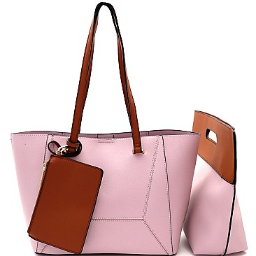 Fashionable Cut-Out Handle Satchel 3 in 1 Tote Value Set MH-ES3210
