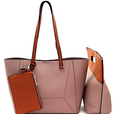 Fashionable Cut-Out Handle Satchel 3 in 1 Tote Value Set MH-ES3210