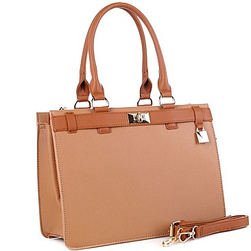 3 COMPARTMENT SAFFIANO SATCHEL