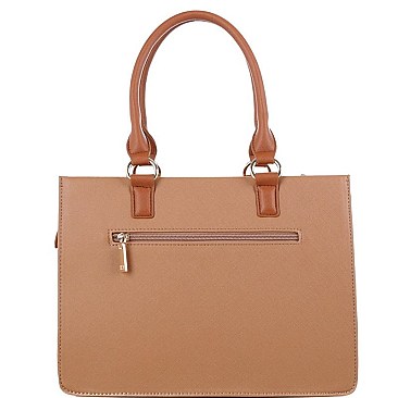 3 COMPARTMENT SAFFIANO SATCHEL