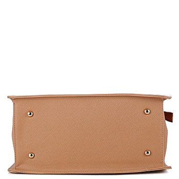 3 COMPARTMENT SAFFIANO SATCHEL