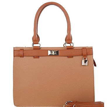 3 COMPARTMENT SAFFIANO SATCHEL