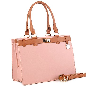 3 COMPARTMENT SAFFIANO SATCHEL