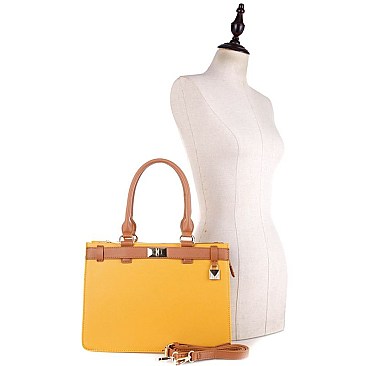 3 COMPARTMENT SAFFIANO SATCHEL