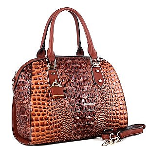 Crocodile Patent Padlock Accent 2-Way Bag