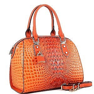 Crocodile Patent Padlock Accent 2-Way Bag