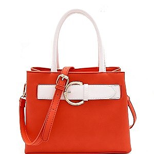 Buckle Accent 2Tone Medium 2Way Bag