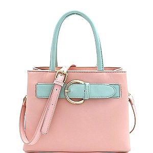 Buckle Accent 2Tone Medium 2Way Bag