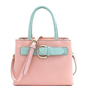 Buckle Accent 2Tone Medium 2Way Bag