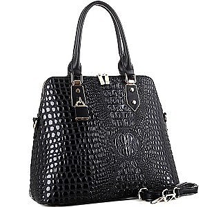 Croc Faux Leather with PadLock 2Way Bag
