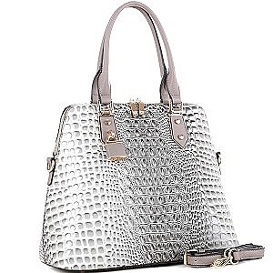 Croc Faux Leather with PadLock 2Way Bag