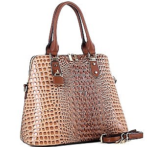 Croc Faux Leather with PadLock 2Way Bag