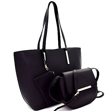 Hardware Accent 3 in 1 Tote Crossbody Value SET MH-EW1878