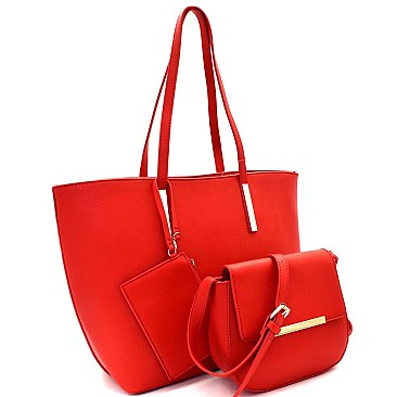 Hardware Accent 3 in 1 Tote Crossbody Value SET MH-EW1878