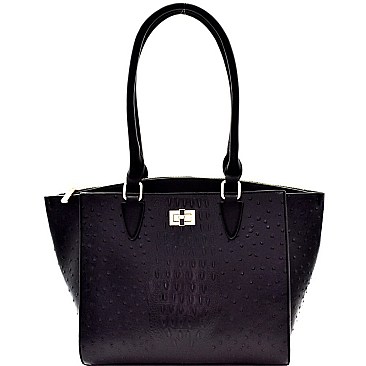 Stylish Ostrich Embossed 3-Compartment Wing Tote MH-EW1997