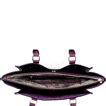 Stylish Ostrich Embossed 3-Compartment Wing Tote MH-EW1997