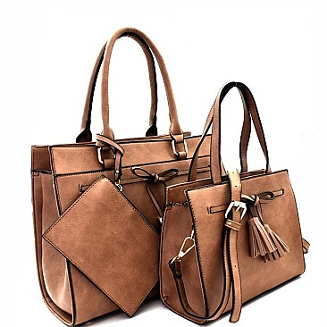 Tassel Bow Accent 3 in 1 Twin Satchel Value SET MH-EW3002