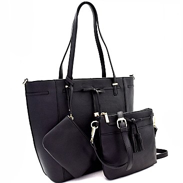Tassel Bow Accent 3 in 1 Tote Value SET  MH-EW3003