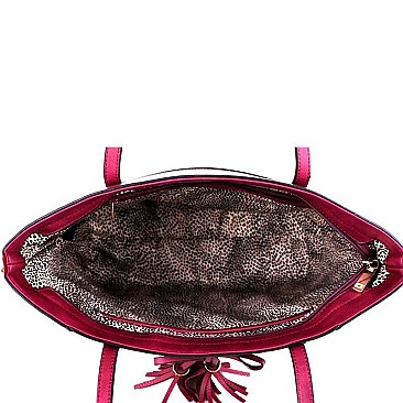 Tassel Bow Accent 3 in 1 Tote Value SET  MH-EW3003