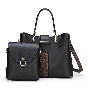 2 in 1 Triple Compartment Satchel & Messenger Set