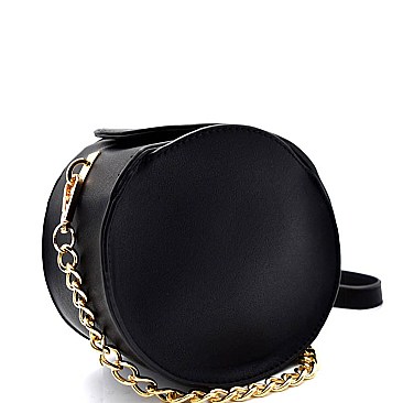 F0163-LP Round-shaped Medium Size Shoulder Bag