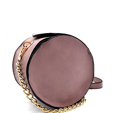 F0163-LP Round-shaped Medium Size Shoulder Bag