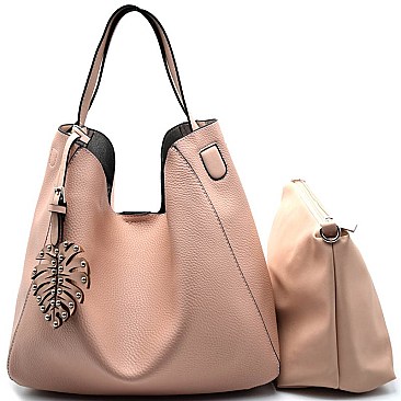 F0170-LP Leaf Charm 2 in 1 Hobo