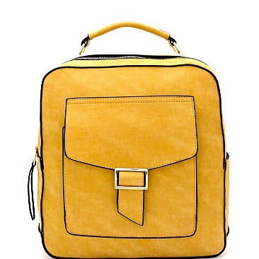 Boxy Multi-Pocket Textured Fashion Backpack