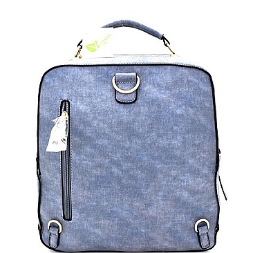 Boxy Multi-Pocket Textured Fashion Backpack