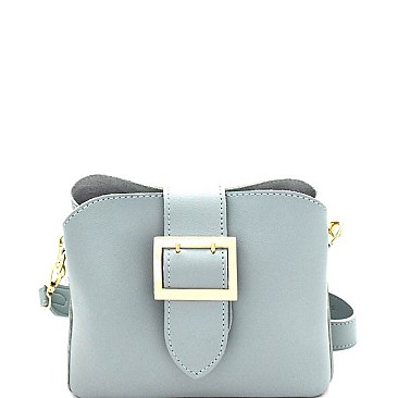 Buckle Accent 3-Compartment Cross Body Shoulder Bag  F0241-LP