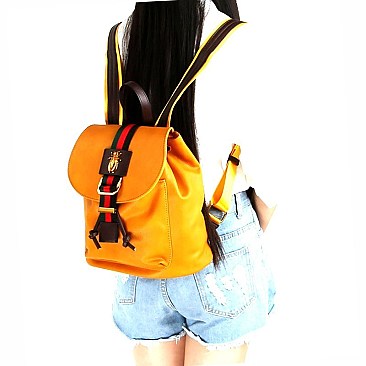 Color Block Striped Fashion Backpack Wallet SET Mh-F0272W