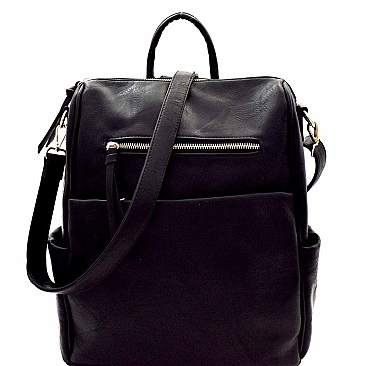 Multi Pocket Convertible Backpack Shoulder Bag