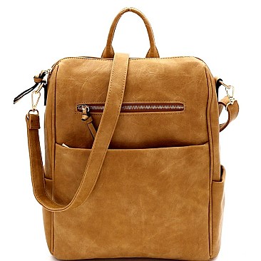 Multi Pocket Convertible Backpack Shoulder Bag