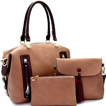 Multi-Pocket 3 in 1 Boston Satchel Value SET MH-F0278