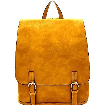 Buckle Accent Flap Fashion Backpack MH-F0284